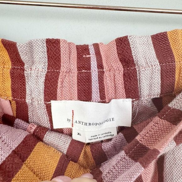 BY ANTHROPOLOGIE | NEW Belted Vertical Stripe Pull On Shorts Women’s Size XL - Picture 7 of 10